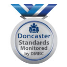 A stamp representing an accreditted provider that work with Doncaster Council