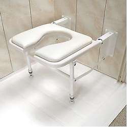 Easibathe Padded Shower Seat Complete with Horseshoe Seat / Legs White