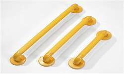 Straight Plastic Grab Rails 300mm, 450mm, 600mm Yellow Easibathe