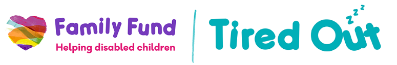 Family fund logo in purple writing with rainbow heart
