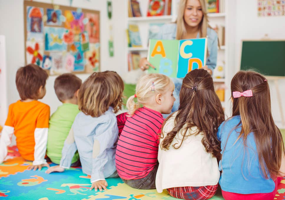 Children learning their alphabet in the classroom